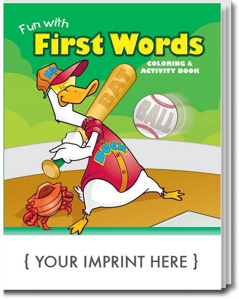 SC0257 Fun with First Words Coloring and Activity BOOK With Custom Imp